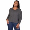 24seven Comfort Apparel Relaxed Plus Size Fit Ribbed Knit V Neck Sweater Top - 2 of 4