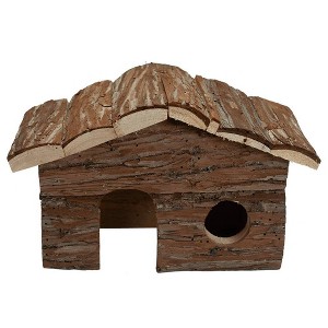 A&E Cage Company Guinea Pig, Gerbil, Mouse, Chinchilla, Ferret, Rat, Hamster Medium Log Cabin Hut Tunnel - 1 of 2
