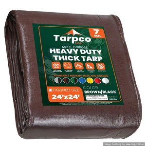 Tarpco Safety Heavy Duty 7 Mil Tarp Cover, UV Resistant, Rip Proof for Roof, Camping, Patio, Pool, Boat - 1 of 4