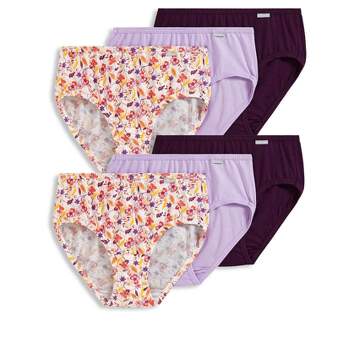 Jockey Women's Plus Size Elance Hipster - 6 Pack 9 Deep Plum/lavender  Belvedere Stripe/bella Floral : Target