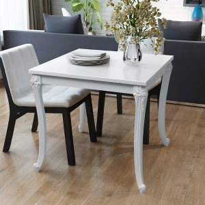vidaXL Dining Table 31.5 inches x31.5 inches x30 inches  High Gloss White - 1 of 4