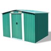 vidaXL Multi-Purpose Garden Storage Shed, Green Galvanized Steel, Spacious Outdoor Equipment Storage Unit with Excellent Ventilation, Easy Assembly - 2 of 4