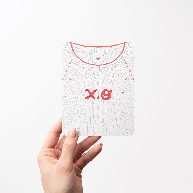 Love/Friendship Greeting Card Pack (3ct) "XO Sweater" by Ramus & Co, 2 of 5