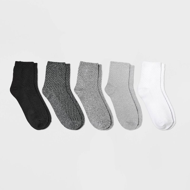 Women's 5pk Super Soft Textured Ankle Socks - A New Day™ 4-10, 1 of 8