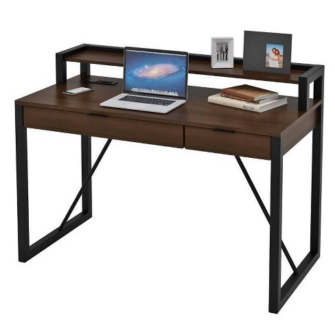 Senica Writing Desk Hutch Espresso Brown Monroe James Target