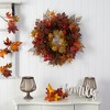 Nearly Natural 30-in Autumn Maple Leaves, Acorn, Pinecones and Cinnamon Sticks Artificial Fall Wreath - 3 of 3