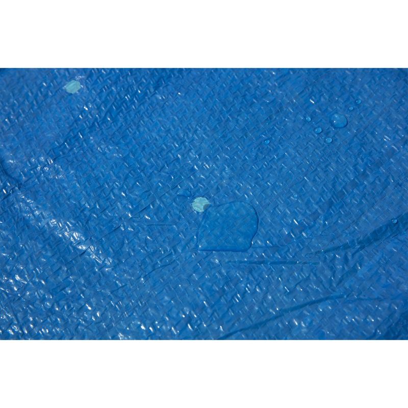 Bestway Flowclear Rectangle 7'4" x 60" Pool Cover for Above Ground Swimming Pools with Drain Holes and Tie-Down Ropes, Blue (Cover Only), 5 of 8
