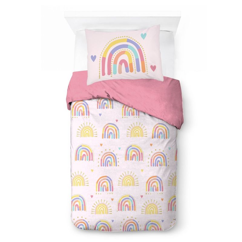 Saturday Park Doodle Rainbow 100% Organic Cotton Duvet Cover & Sham Set, 3 of 9