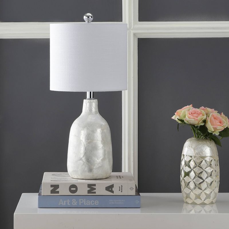21&#34; Lucille Seashell Table Lamp (Includes LED Light Bulb) Pearl White - JONATHAN Y, 4 of 6