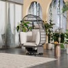 Whisen Outdoor Swivel Chair with Cushions, Patio Rattan Egg Chair with Rocking Function - 3 of 4