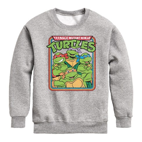 Boys' - Teenage Mutant Ninja Turtles - Retro Group Graphic Long Sleeve Fleece Sweatshirt - image 1 of 4