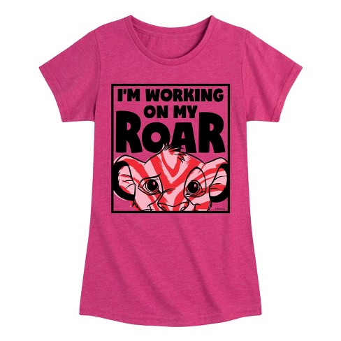 Girls' - Disney - I'm Working on my Roar Fitted Short Sleeve Graphic T-Shirt - image 1 of 4