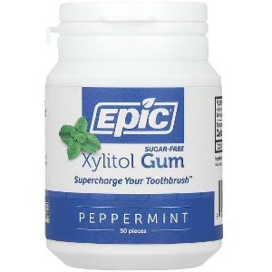 Epic Dental, Xylitol Sugar Free Gum, Peppermint, 50 Pieces - 1 of 2