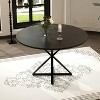 Round Dining Table for 4, 47 in Wooden Dining Room Tables with Metal Pedestal & 4 Parts of Tabletop, Save Space, Circle Dinner Table for Home Kitchen - 4 of 4