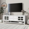 TROPOW Mid-Century Modern TV Stand for 60 inch TV with Multi-Functional Storage Space Media Console for Living Room Bedroom and Office WHITE - 2 of 4