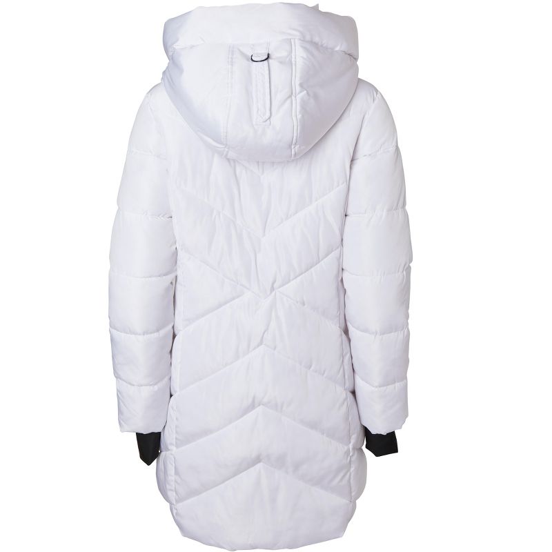 Sportoli Women's Winter Coat Down Alternative Hooded Long Vestee Puffer Jacket, 3 of 7