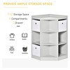 HOMCOM Kids Corner Cabinet, Cubby Toy Storage Organizer, Bookshelf Unit with Three Baskets for Playroom, Bedroom, Living Room, Grey - 4 of 4