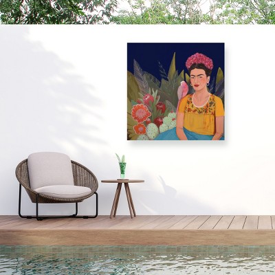 Trademark Fine Art - Sylvie Demers Frida A Casa Azul Revisitated Matted Framed Art