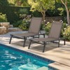 Hyleory Adjustable Aluminum Folding Chaise Lounge - Locking Legs for Secure Relaxation - 3 of 4