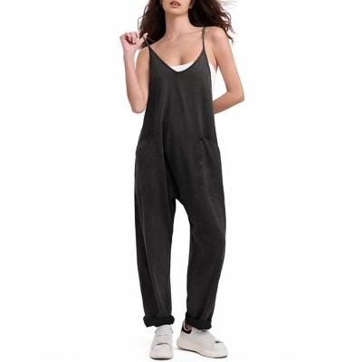 EXLURA Womens Casual Summer Jumpsuits Denim Trendy Fashion Overalls with Pockets