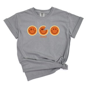 S.W.Smiley Pumpkin Pies - Women's Garment Dyed Graphic T-Shirt - 1 of 4