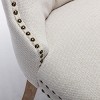 INFURNIC Dining Chairs Modern Tufted Upholstered Chair with Nailhead Trim and Solid Wood Legs for Dining Room, Beige, 25.5"*19.7"*37.4" - 3 of 4