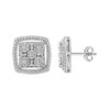 Haus of Brilliance Silver 3/8 Cttw Miracle Set Round Diamond Double Halo Cluster Earrings - 2 of 4