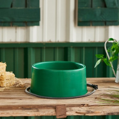 Green 1.5 Gallon Electric Heated Pet Water Bowl with Thermostatic Control