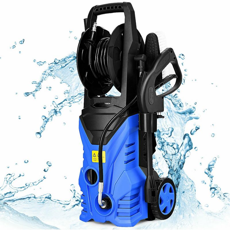 Costway 2030PSI Electric Pressure Washer Cleaner 1.7 GPM 1800W with Hose Reel Blue, 1 of 11