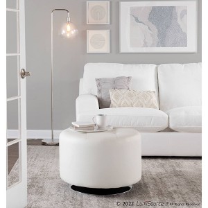 LumiSource Metro 61" Metal Floor Lamp in Polished Nickel with Seeded Glass Shade from Grandview Gallery: UL Listed, 1-Way Switch, E26 Base - 1 of 4