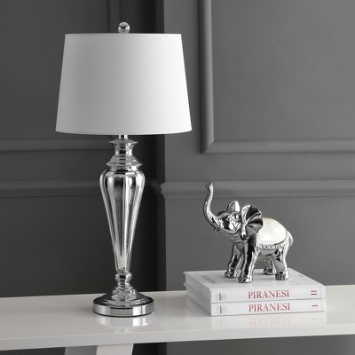Trent 30" Silver Traditional Table Lamp with Cotton Shade