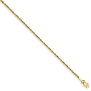 Black Bow Jewelry 1.5mm, 14k Yellow Gold Handmade Rope Chain Bracelet - 1 of 4