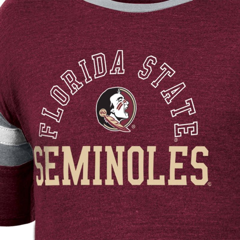 NCAA Florida State Seminoles Girls&#39; Short Sleeve Striped Shirt, 3 of 4