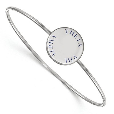 Black Bow Jewelry Sterling Silver Theta Phi Alpha Greek Life Bangle Bracelet 8 Inch