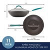 Rachael Ray 11" Hard-Anodized Nonstick Covered Stir Fry Pan - Gray with Agave Blue: Dishwasher-Safe Silicone with Stainless Steel Handle - 2 of 4