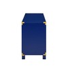 52.25" Wood Campaign TV Stand with Brass Hardware and Two Drawers, Entertainment Center Console with Open Shelf, and Side Cabinet Storage - 4 of 4
