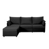 NicBex 93.7 Inch L-Shaped Sectional Sofa,3-Seat Couch with Movable Ottoman and 2 Pillows for Living Room,Bedroom - 2 of 4