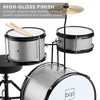 Best Choice Products Kids Beginner 3-Piece Drum, Musical Instrument Set w/ Sticks, Cushioned Stool, Drum Pedal - 4 of 4