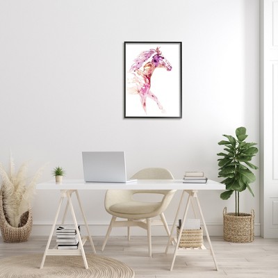 Abstract Pink and Purple Horse Canvas Art for Kids Nursery
