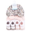 Hudson Baby Infant Girls Turban and Socks Set, Outline Warm Floral, One Size - 2 of 4