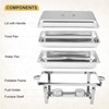 2 Pack/4 Pack Chafing Dish Buffet Set, 8QT Stainless Steel Rectangular Chafers for Catering, with  Pan, Lid, Foldable Frame - 4 of 4