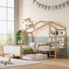 Full Size Wooden House Bed with Drawer, Desk and Bookshelf - 2 of 4