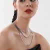 SOHI Women's Metallic Silver The Snakechain Multi-Layer Necklace - 4 of 4