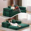 Modern Convertible Floor Sofa Bed with Memory Foam and Corduroy Upholstery for Living Room or Guest Space -3irtyhousy - 2 of 4