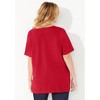 Catherines Women's Plus Size Suprema Short Sleeve V-Neck Tee - 3 of 4