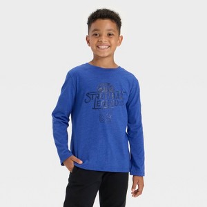 Boys' Long Sleeve 'Streetball Legend' Graphic T-Shirt - Cat & Jack™ Dark Blue - 1 of 4