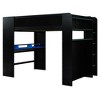 TIRAMISUBEST Full Size Loft Bed with height-adjustable Desk and Wardrobe, Wood Loft Bedframe with Ample Storage Space and RGB Light - 4 of 4