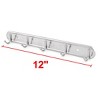 Unique Bargains Washroom Wall Mounted 5 Hooks Towel Hat Coat Small-Sized Hooks and Hangers Silver Tone 2 Pcs - 2 of 4