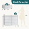 GlasFlength Decorative Storage Cabinets Tall Dresser Fabric Storage Tower ,6 Drawers Wood Top for Kid Room, Nursery, White 38.2"*13.8"*30" - 2 of 4