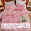 Faux Duvet Cover Queen, 3 - Piece Set, Ultra Soft, Cozy Winter Bedding, Pink Shaggy Design - 3 of 4